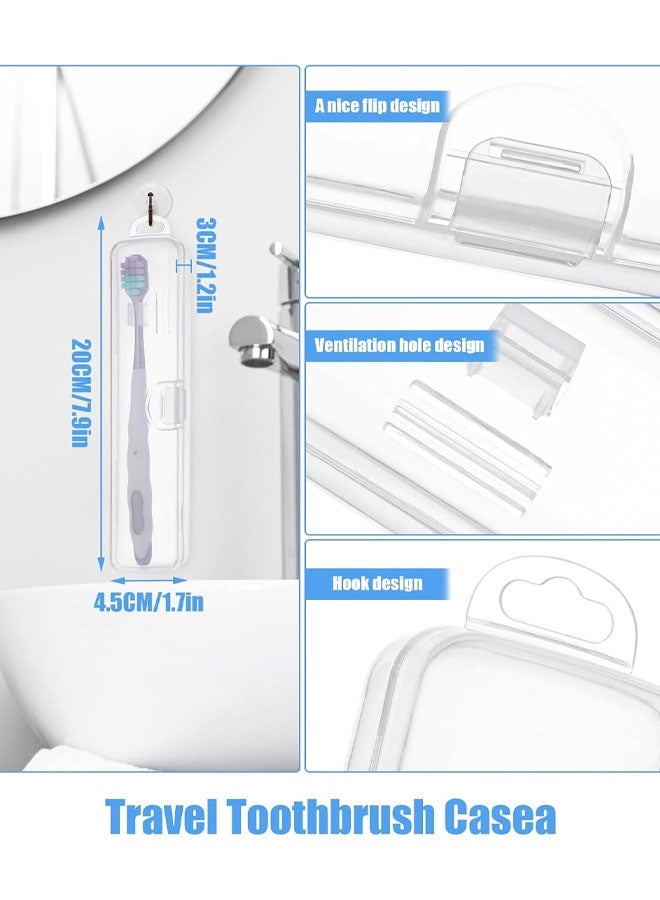 4 Packs Travel Size Toothbrush Case, Plastic Toothbrush Travel Holder For Manual Toothbrushes, Transparent Containers For Toothbrush Covers and Toothpaste Storage - Image 2